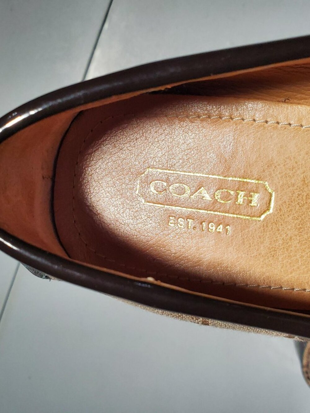 Coach FRIDA Slip on Loafers 8.5 Signature Monogram Logo Brown - shipping incl - Picture 11 of 16